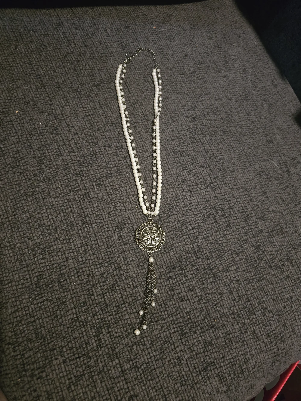 Vintage Double Strand Tassel Necklace - Picture 2 of 4